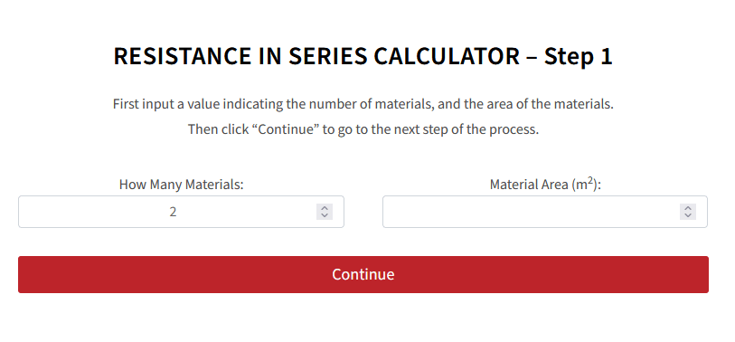 Thermal Resistance in Series Calculator