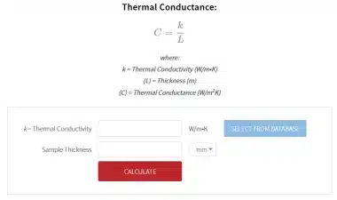 Thermal Conductance Calculator - Thermtest